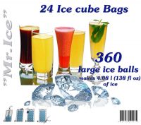 24 Pcs Clear Plastic Ice Large Cube Bags - Makes 360 Balls Cooling 36 l of water. Free shipping