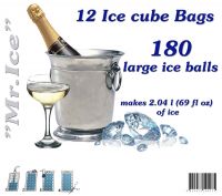 12 Pcs Clear Plastic Ice Large Cube Bags - Makes 180 Balls Cooling 18 l of water. Free shipping